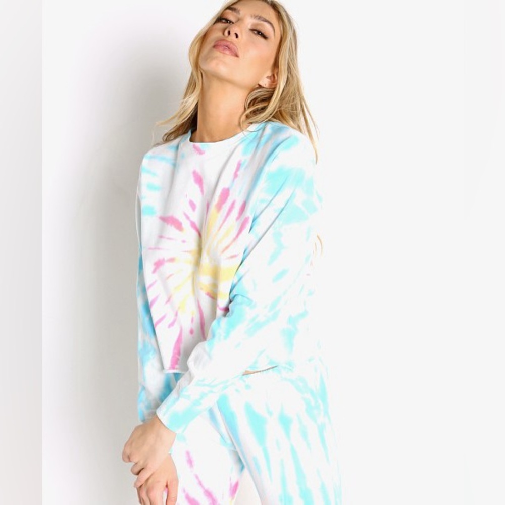 Spiritual Gangster Pullover Sweater Sunburst Tie Dye
